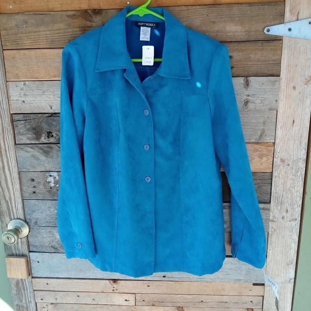 New Women's Teal Blue Lightweight Jacket Size 6